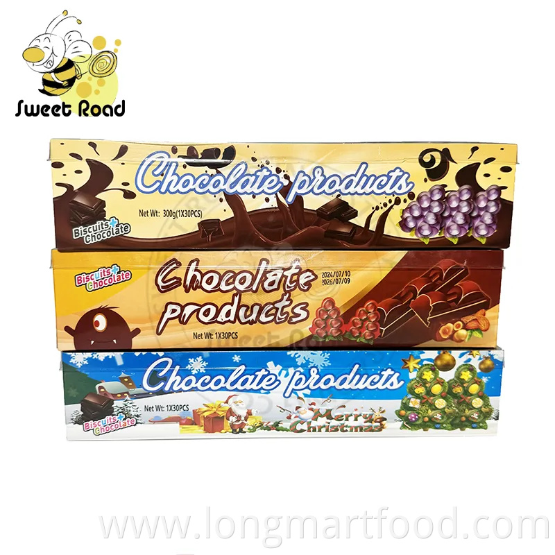 Strawberries, Grapes, Christmas Tree Shape Chocolate Products with Biscuits+Chocolate